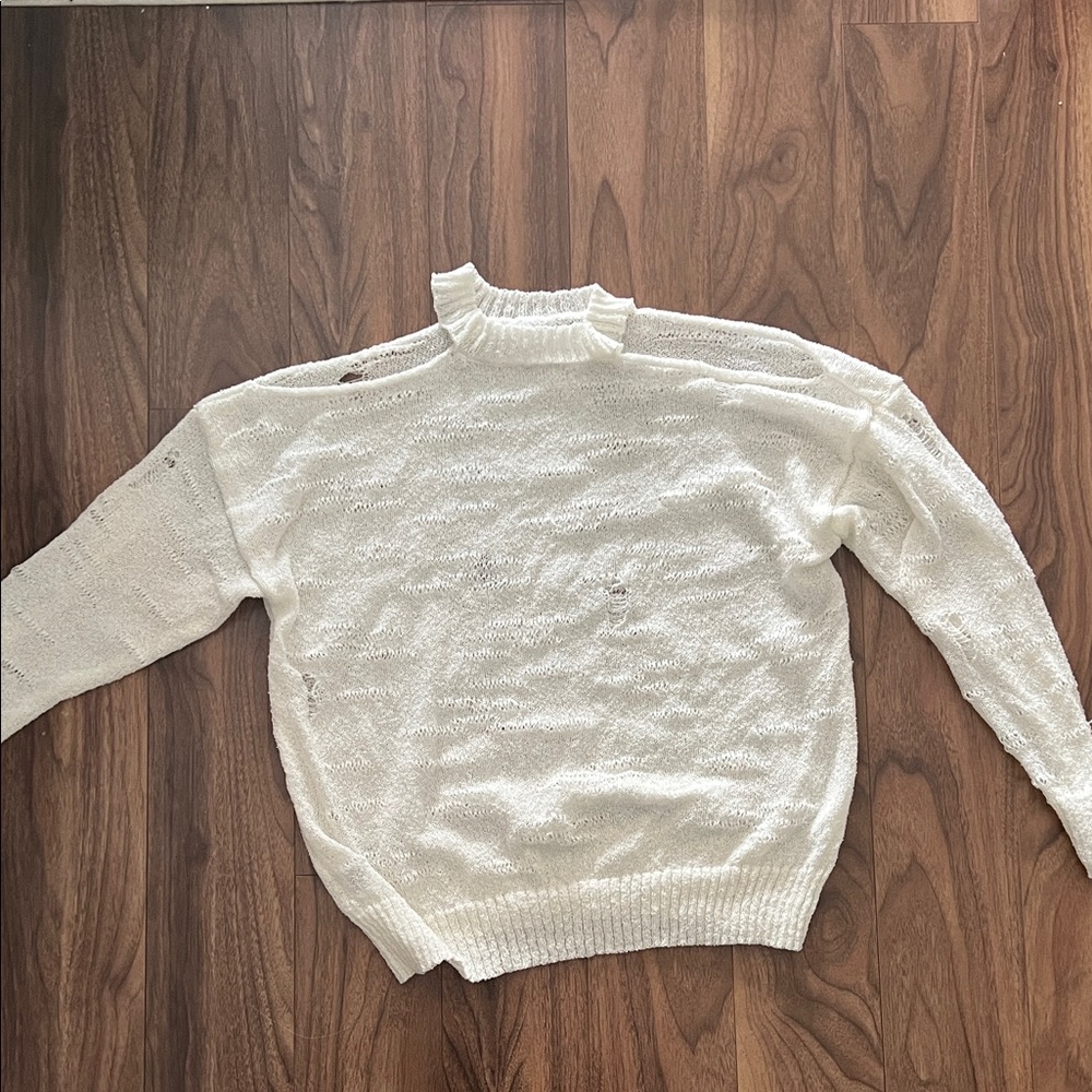 Source Unknown Cream Crew Neck Sweater
